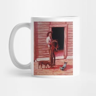 A Saddle and Two Dogs Mug